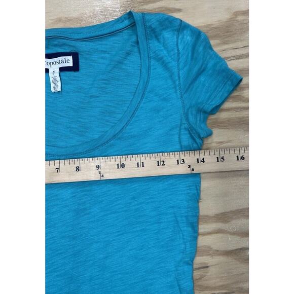 Aeropostale Y2K Women’s Tee Shirt Size Small Green Short Sleeve Burnout Top - Picture 8 of 9